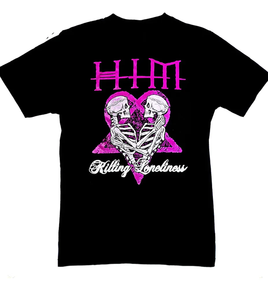 HIM band killing loneliness T-shirt Black Short Sleeve All Sizes    Unisex T-shirts for Men Women Summer  vintage