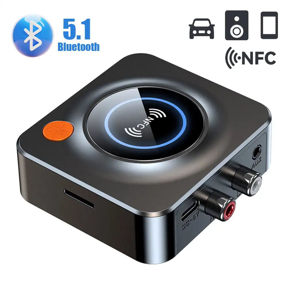 

Автомобильный стереоприемник Bluetooth 3,5 мм, с ресивером AUX NFC RCA без потерь, беспроводной адаптер Bluetooth Hi-Fi, музыкальный адаптер