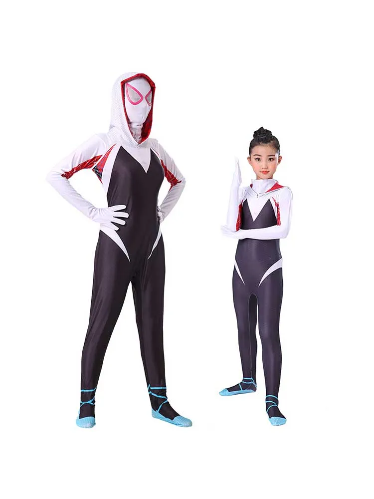 زي سبايدرمان للبالغين الخارقين سبايدر جوين مايلز موراليس سبايدر مان أزياء تنكرية للهالوين للرجال والنساء