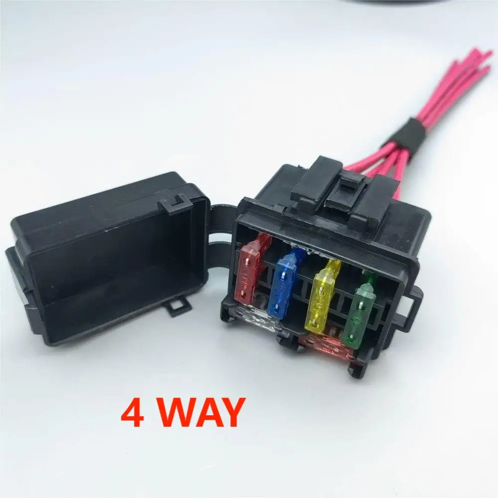 1 Pcs NEW Car 4/6 Way Circuit Standard ATO Blade Fuse Box Block Holder 12V / 24V  Fuse For 22mm Handlebar Motorcycles E-Bike