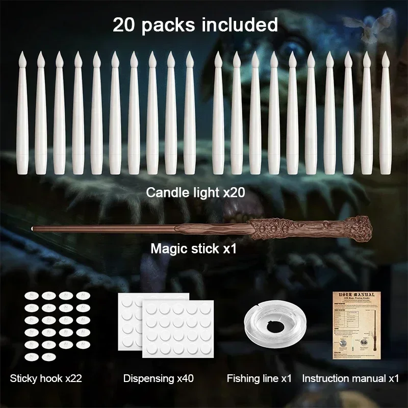 10/20 قطعة الشموع LED العائمة عديمة اللهب وميض شمعة عصا سحرية التحكم عن بعد لعيد الميلاد عيد ميلاد جارلاند مصباح سلسلة ضوء