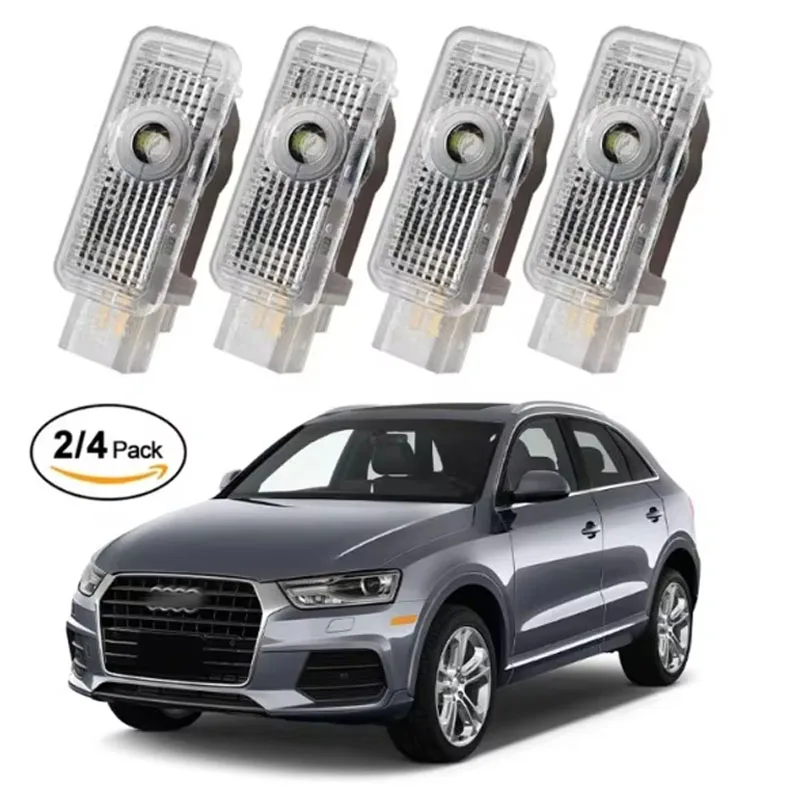 

4PC Led Car Door Logo Light HD Welcome Projector Lamps For Audi Q3 Q5 Q7 S3 S4 S5 S6 S7 A4 A5 A6 B6 B7 B8 C5 C6 C7 A7 A8 TT