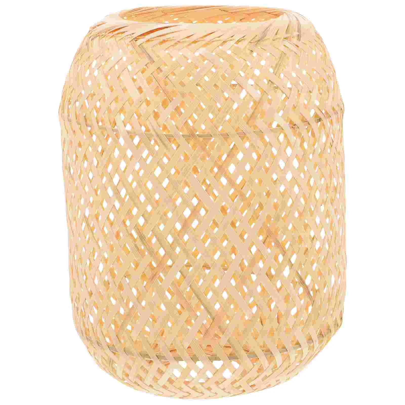 

Light Fixture Bamboo Lampshade Rustic Style Rural Decorative Bedside Table Desk Lampshades Cover Woven