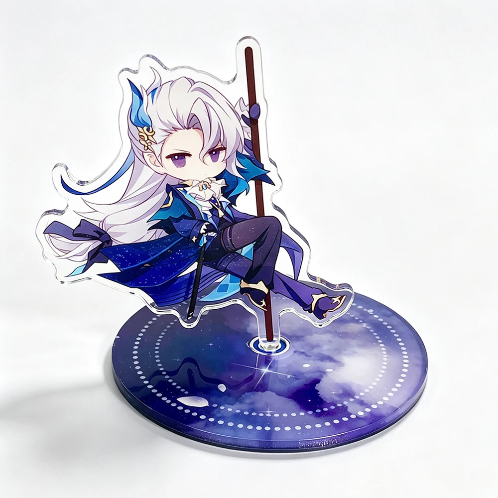 Game Genshin Impact Neuvillette Cosplay Standing Plate Acrylic Rotating Stand Fashion Desktop Ornament Accessories Party Prop