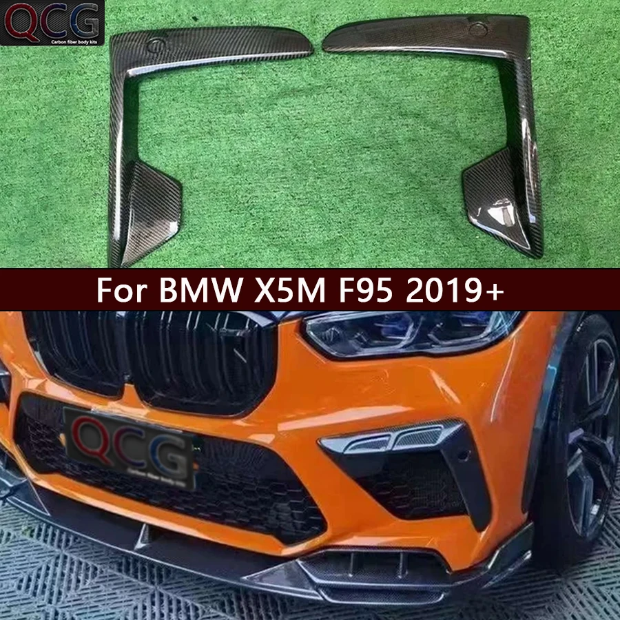 For BMW X5M F95 2019+  carbon fiber wind knife fog lamp fog lamp frame lamp shade tuyere Modified and upgraded body kit