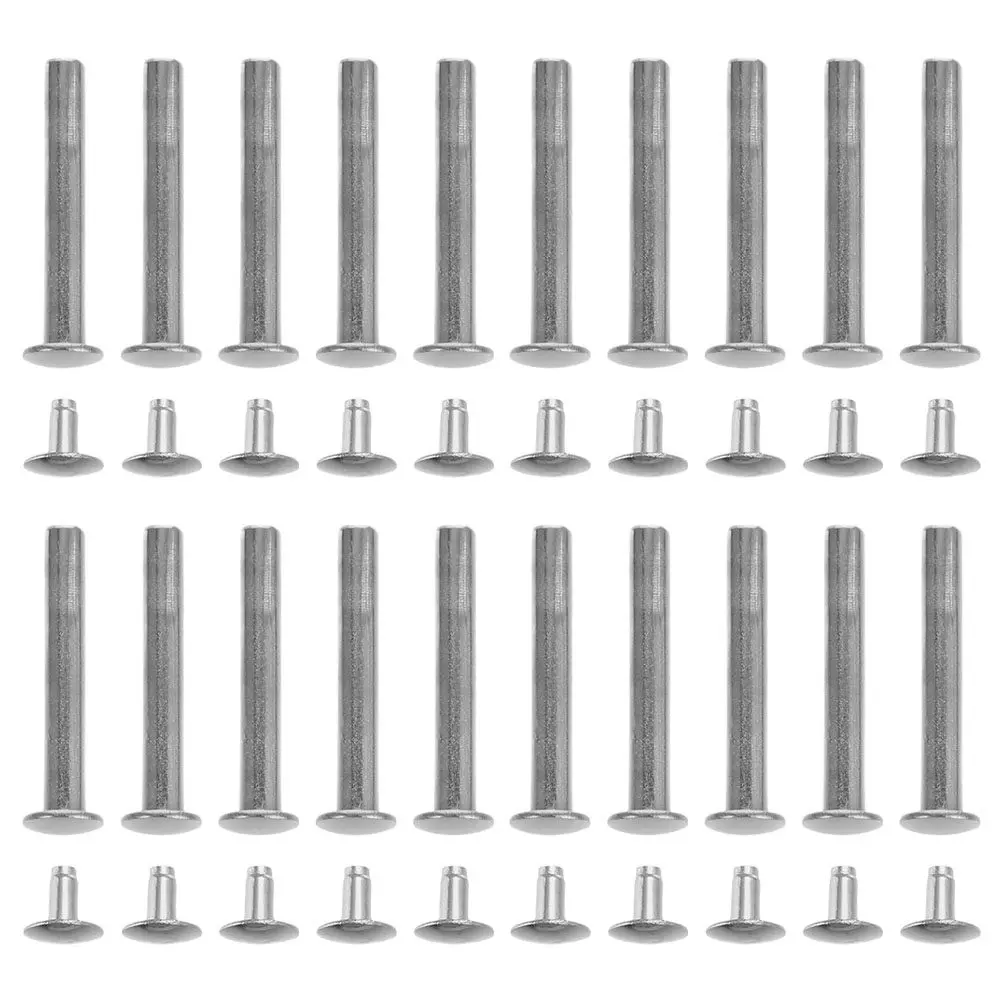 20Sets Hand Fan Shaft Repair Kit Stainless Steel Axle Rivets Nuts Fasteners Compatible with Silk Paper Bamboo Cloth Folding Fans
