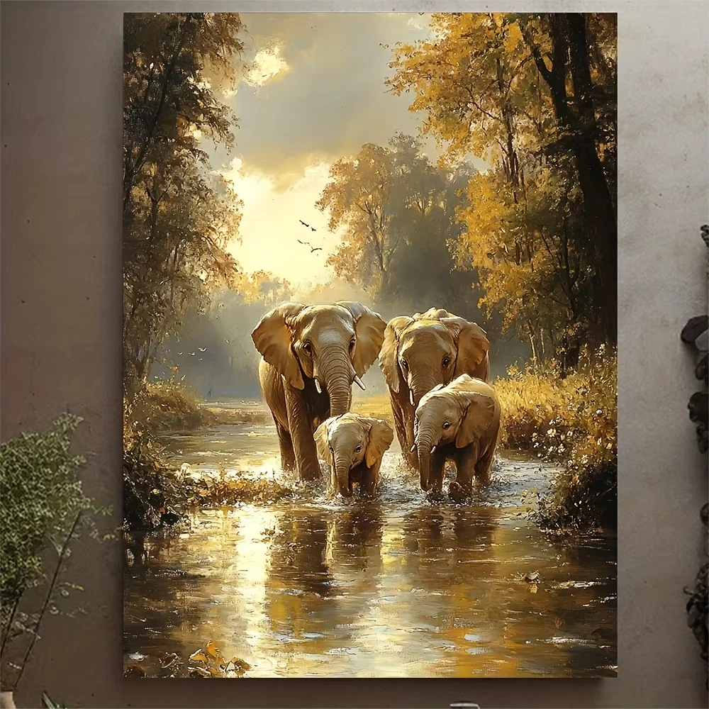 Majestic Elephant Family Wildlife Art Jigsaw Puzzle 500/1000/1200/2000PCS Relaxing Hobby Art Collectible Gift