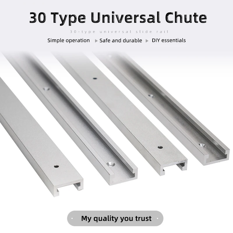 30 Type T-slot 45 Type 70 Type Miter Track 800/1000/1220mm Chute Track Stop Limit Aluminum Alloy Guide Rail Carpenter DIY Tool