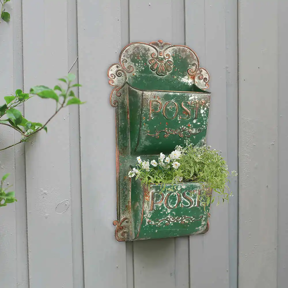 

Sendeyuan старая настенная подвесная цветочная корзина из кованого железа, цветочный горшок, европейское ретро украшение, инструмент для отделки сада, подвеска на стену