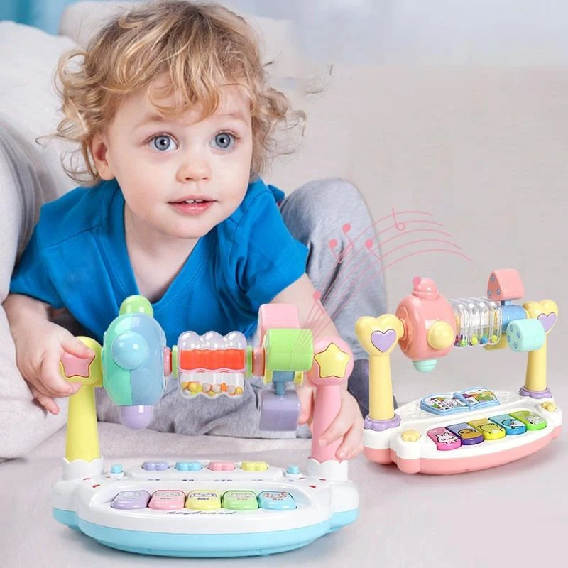 Baby Piano Toys Kids Rotating Music Piano Keyboard with Light Sound, Musical Toys for Toddlers,Early Educational Music Toy Gifts