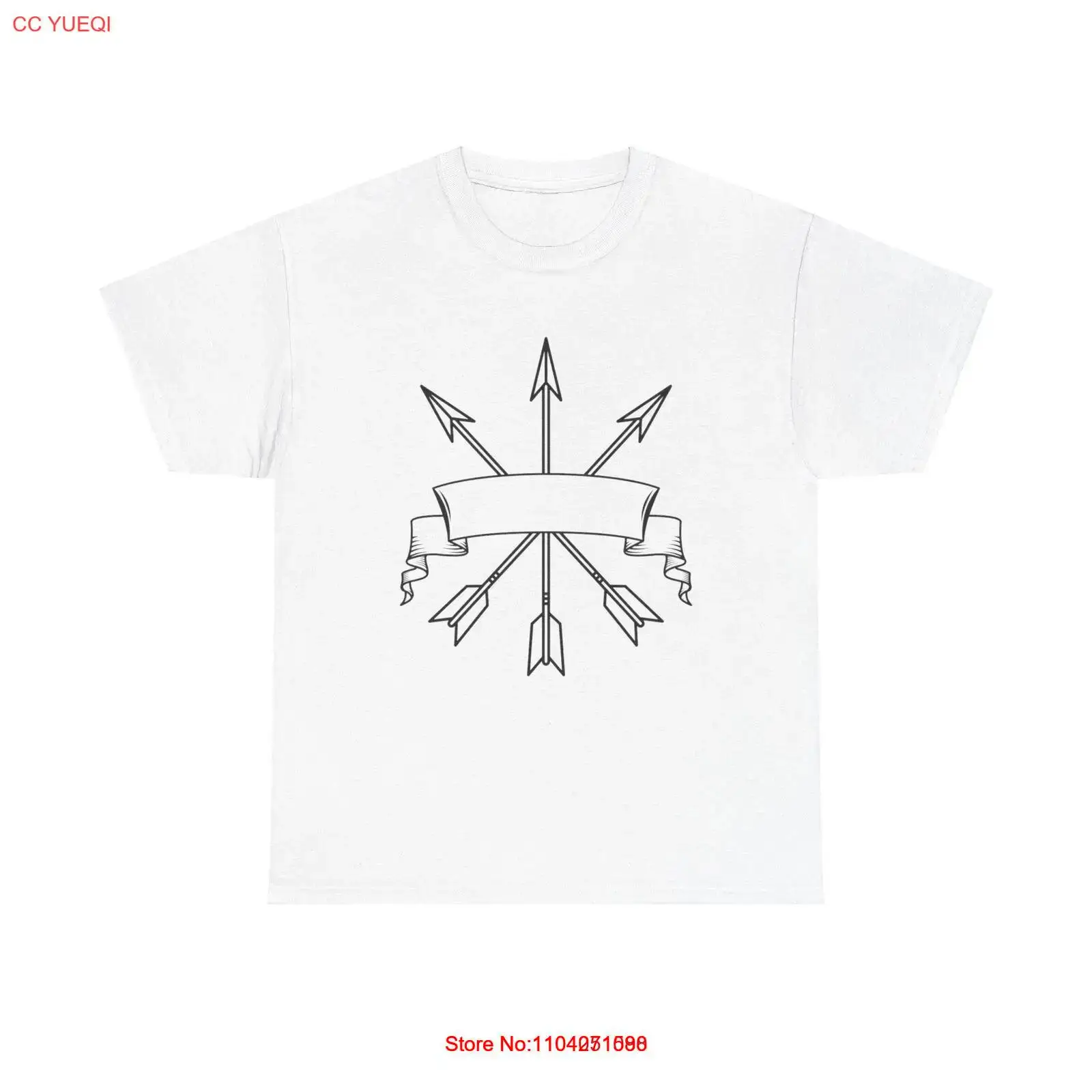 Bow Arrows Banner Graphic T-Shirt - coat of arms emblem heraldic vintage art