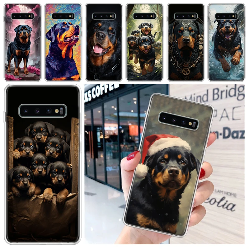 Rottweiler Dog Rottie Soft Phone Case for Samsung Galaxy S24 S23 S22 S21 Ultra S20 FE S10 Plus S10E S9 S8 + Fundas Cover Capa