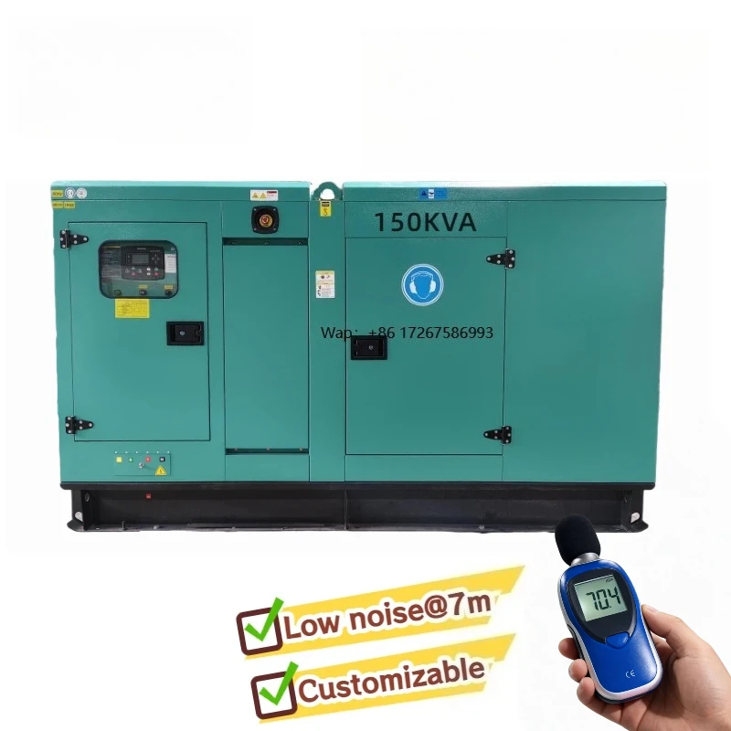 For 150kVA  Generator Open Frame Super Silent Type 120kW 50/60Hz 3 Phase DC ATS Stamford Alternator ISO CE Certified