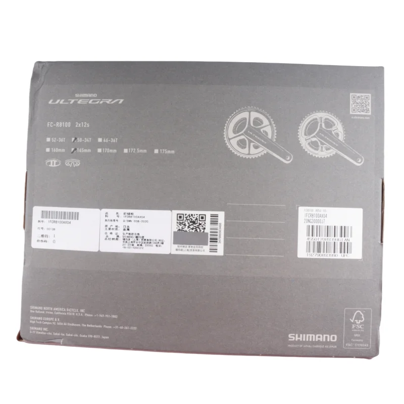 Shimano Ultegra R8100 FC-R8100 Kurbelgarnitur 2x12s HOLLOWTECH II 165mm 170mm 172.5mm 50-34T 52-36T Für Rennrad Original Shimano – Detail 6