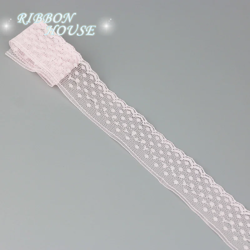 (10 Yards/roll) Pink Color Lace Fabric Ribbon Decoration Gift Wrapping Handmade DIY Material