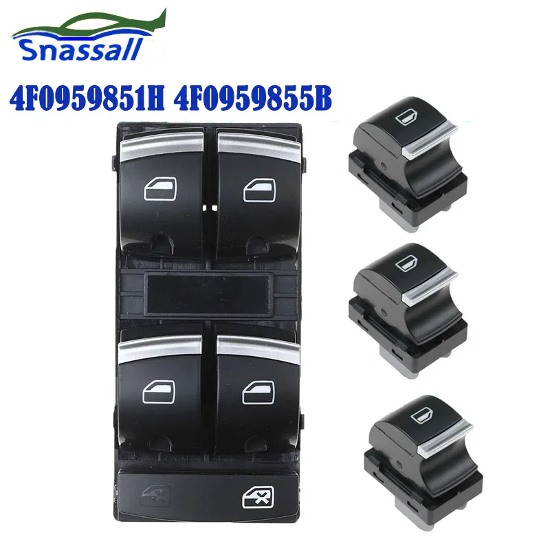 

4F0959851H 4F0959855B Electric Single Window Switch For 2004- 2015 Audi A3 Sportback Q7 A6