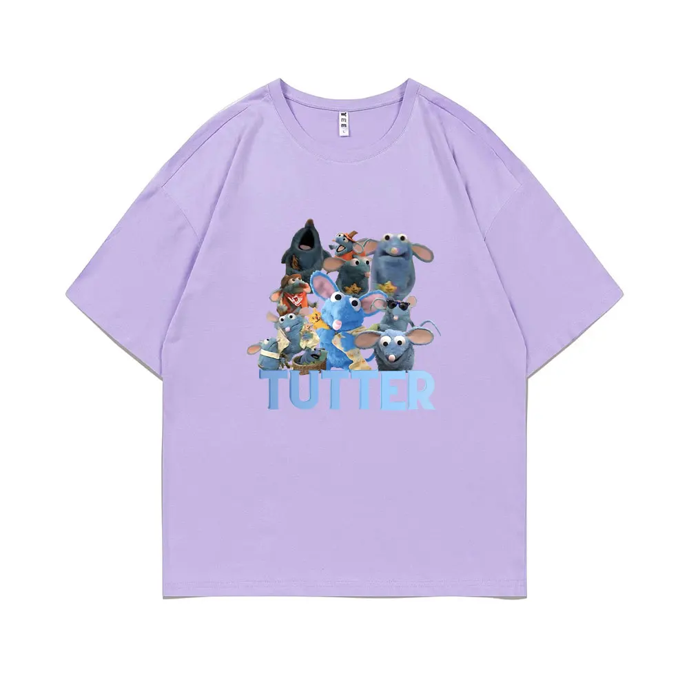 Tutter Rat Meme T-shirt Funny Mouse Print T Shirts Men Women Casual Pure Cotton Tshirt Men\'s High Quality Oversized Streetwear