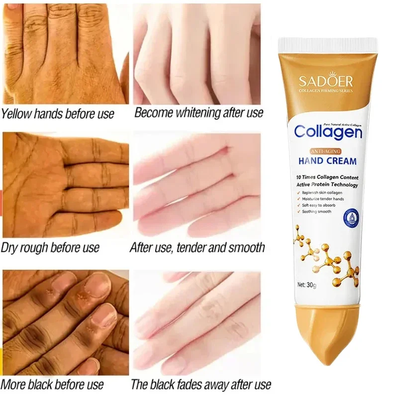 Collagen Anti-wrinkle Hand Cream Anti Crack Drying Repair Serum Fade Fine Lines Exfoliating Whiten Moisturizing Korean Skin Care