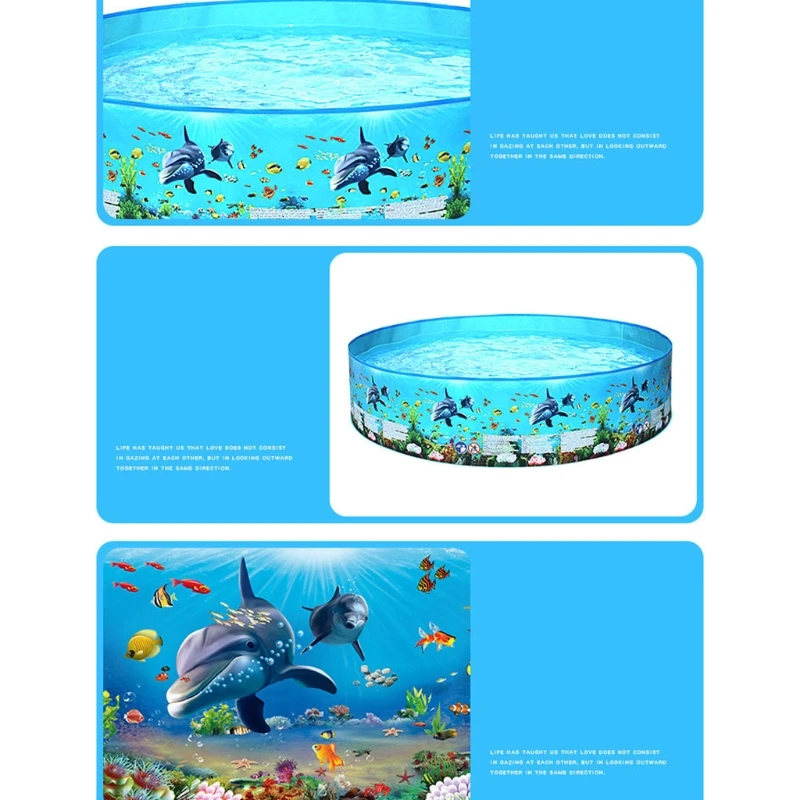 Piscina infantil para niños 152cm/60 pulgadas, almohadilla agua para jardín, piscina plegable para juegos recuerdos