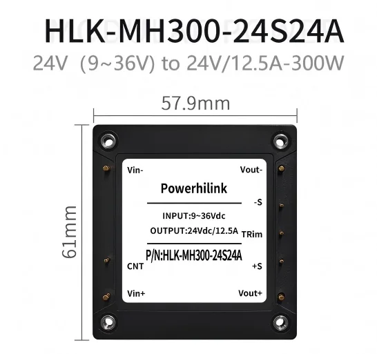 HLK-300MH Series 300W Half-Brick DCDC Isolated Power Module 4:1 Wide Input Regulated Single Output Multi Voltage Output