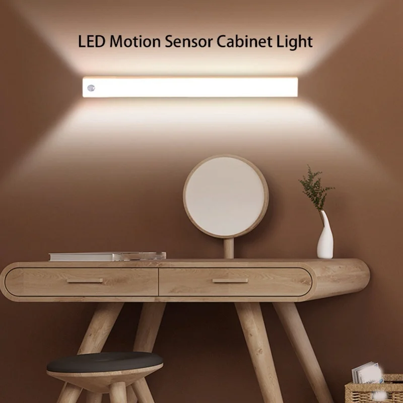 

2PCS Motion Sensor Light USB Rechargeable Battery Operated 21 LED Cabinet Lights Strip For Wardrobe Cupboard