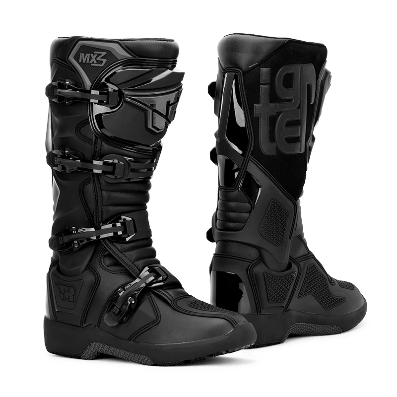 Off-Road Motorcycle Shoes Knee-High Waterproof Motocross Boots Durable Anti-Slip Sole For Muddy Terrain Trail Riding