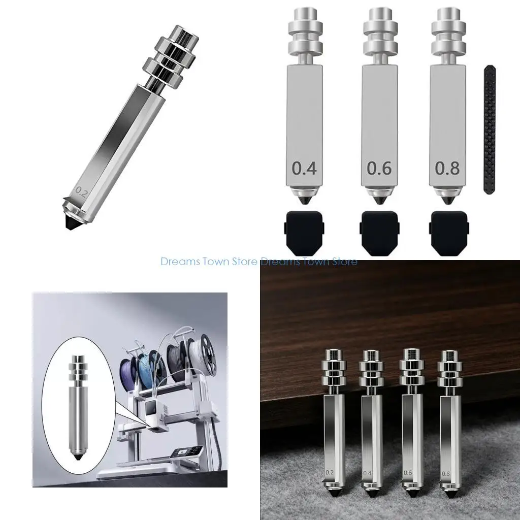 

HX6A Professional 3D Printing Nozzle With 4 Different Size Plated Metal