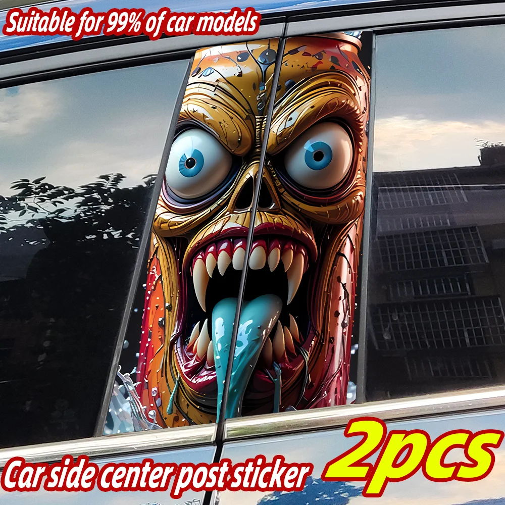 

Monster Can Car Stickers Auto B-pillar Car Center Column Decor Cover Scratches Waterproof Sunscreen Vinyl Decals Accessories