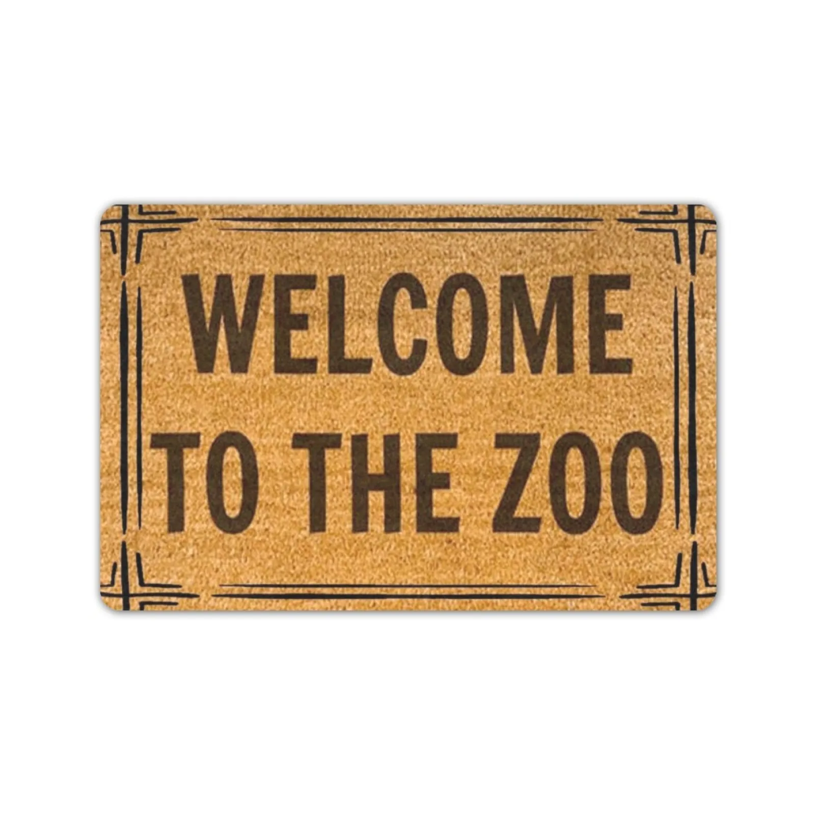 

WELCOME TO THE ZOO Doormat Rubber Entrance Floor Mat Porch Decor Shoe Gift Front Outdoor Door Mat