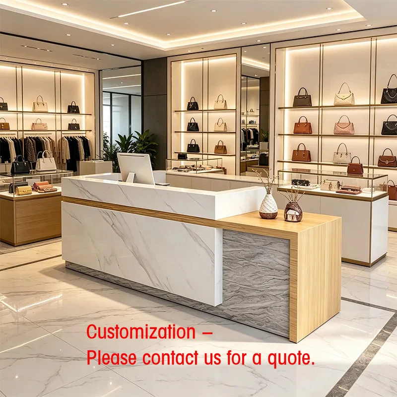 

custom.China Manufacturing Easy to Clean Stable Structure Kassa Checkout Counter Customized Modern Design Checkout Counter
