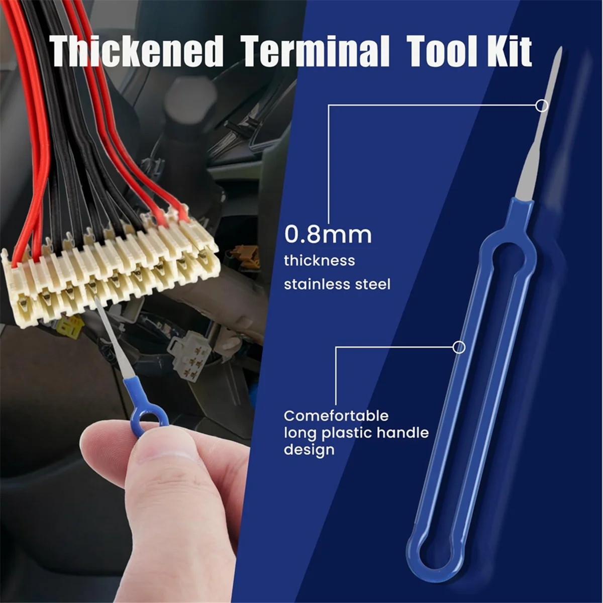 39Pcs Terminal Removal Tool Kit - Pin Extractor Tool Terminal Ejector Kit for Cars and Most Connector Terminals