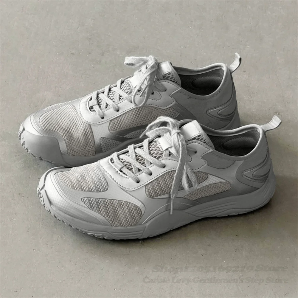 German Training Shoes for Men Summer Breathable Outdoor Sports Mesh Shoes Inner Height Increasing Lace Up Causal Sneakers