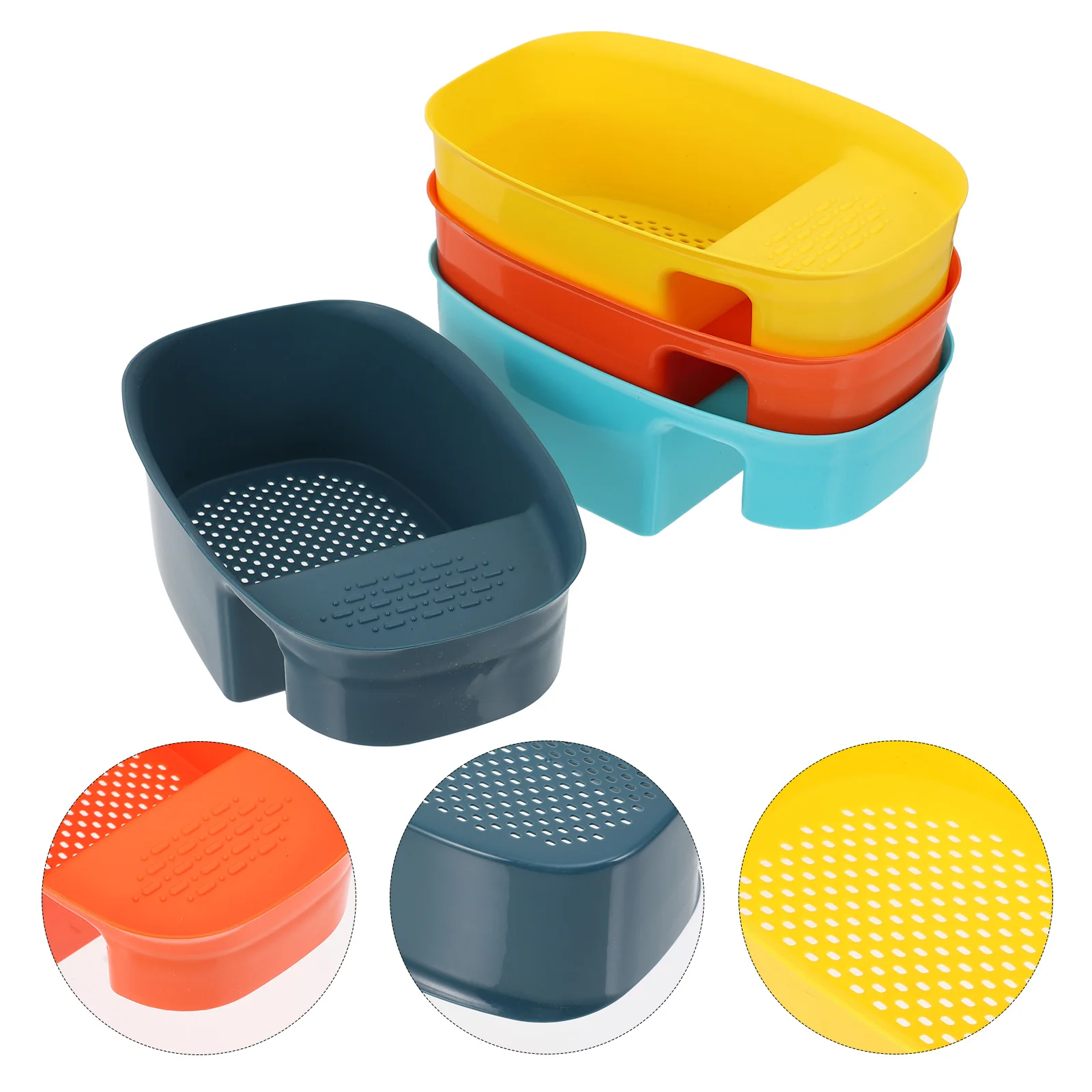 

4pcs Sink Basket Kitchen Sink Rack Kitchen Faucet Dual Layer Draining Holder Rust Resistance Plastic Container