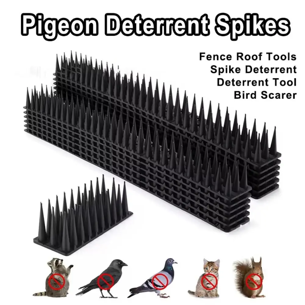 

8/12pcs Anti Climb Bird Scarer Repeller Long Lasting Rectangle Anti Bird Spike Strip Black 43cm Bird Defender Spikes