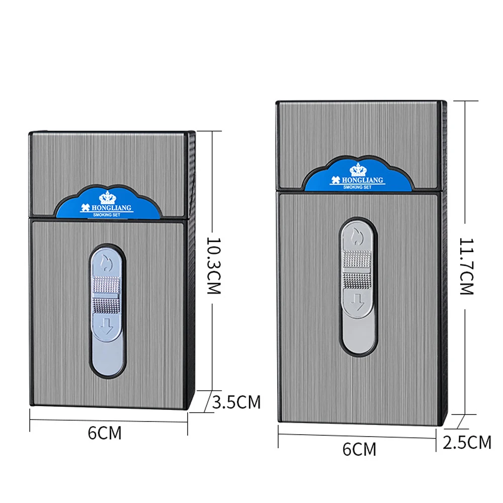 New USB Charge Cigarette Case Lighters Integrated Electric Arc Windproof Lighter Cigarette Box Men Gift