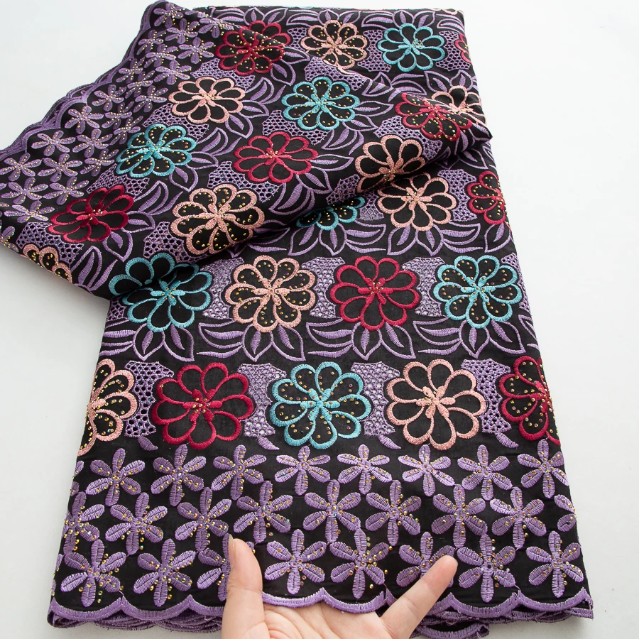 

Nigerian Lace Fabric High Quality Embroidered Cotton 5Yard African Cotton Lace Fabric 2025 Elegant Wedding Dress for Women A4241