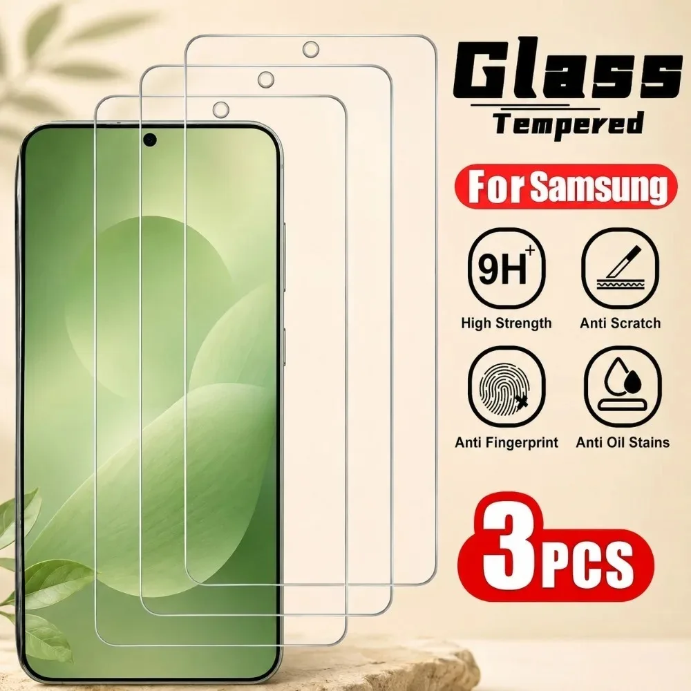 3Pcs HD ClearTempered Glass for Samsung Galaxy S26 S25 S24 Ultra S23 S22 S21 Plus S25 S24 S23 FE Anti-Scratch Screen Protector