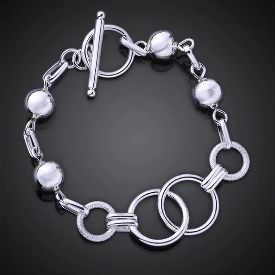 

Trend Products 925 Sterling Silver Pretty Beads Circle Bracelet For Woman Popular Brands Jewelry Wedding Party Birthday Gifts