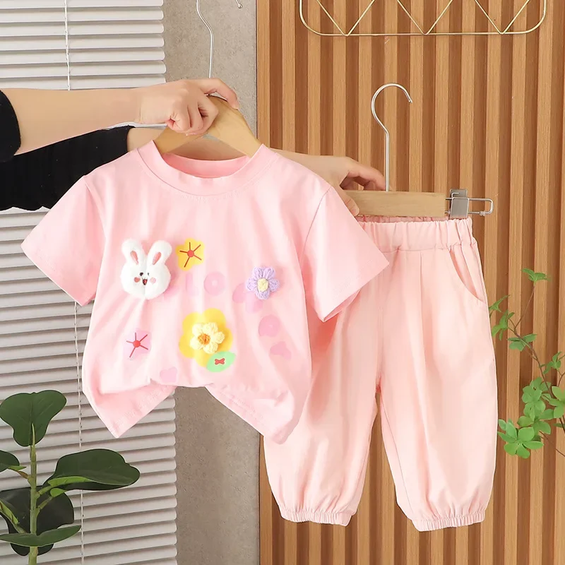 

New Summer Baby Clothes Kids Clothing Suit Children Girls T-Shirt Shorts 2Pcs/Sets Toddler Fashion Casual Costume Infant Outfits