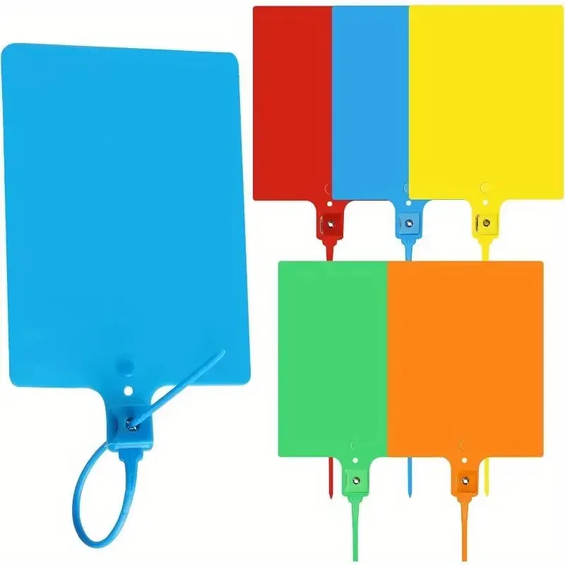 250 Large Waterproof  Shipping Labels, Durable And Writable, With Cable Ties, 5 Colours For Luggage And Office Use