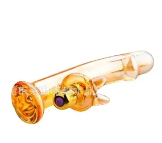 Female Crystal Glass Flirting Simulation Dildo Masturbation Stick with Vibration Anal Expansion Massage Stick Couple Sex BDSM