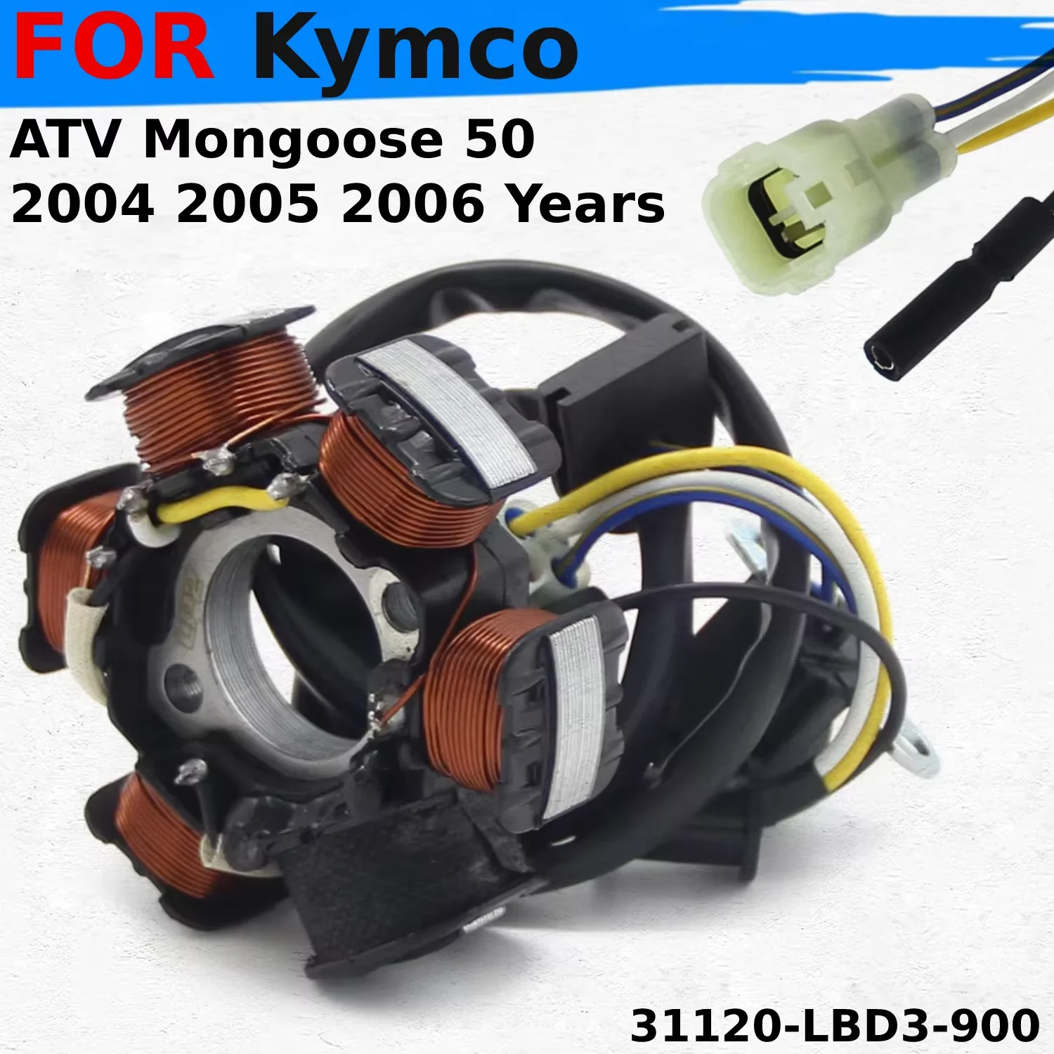 ATV Engine Magneto Generator Stator Coil For Kymco Mongoose 50 Quad Bike 2004-2006 Replacement Part 31120-LBD3-900 Charging Coil