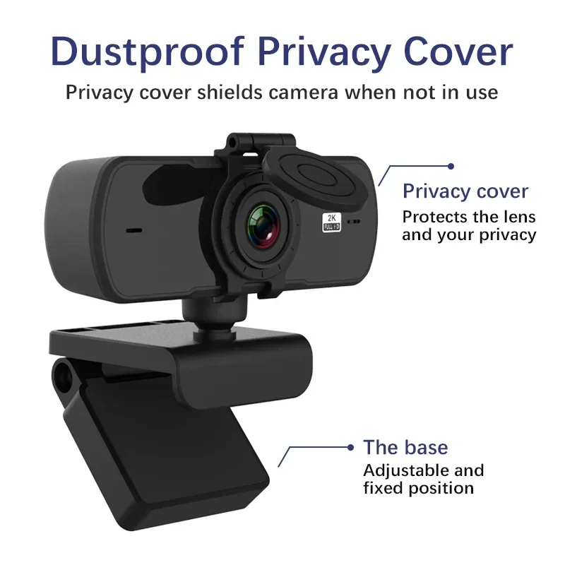 Webcam 2K Full HD 1080P Web Camera Messa a fuoco automatica con microfono Web Cam USB per PC Computer Mac Laptop Desktop YouTube Webcamera