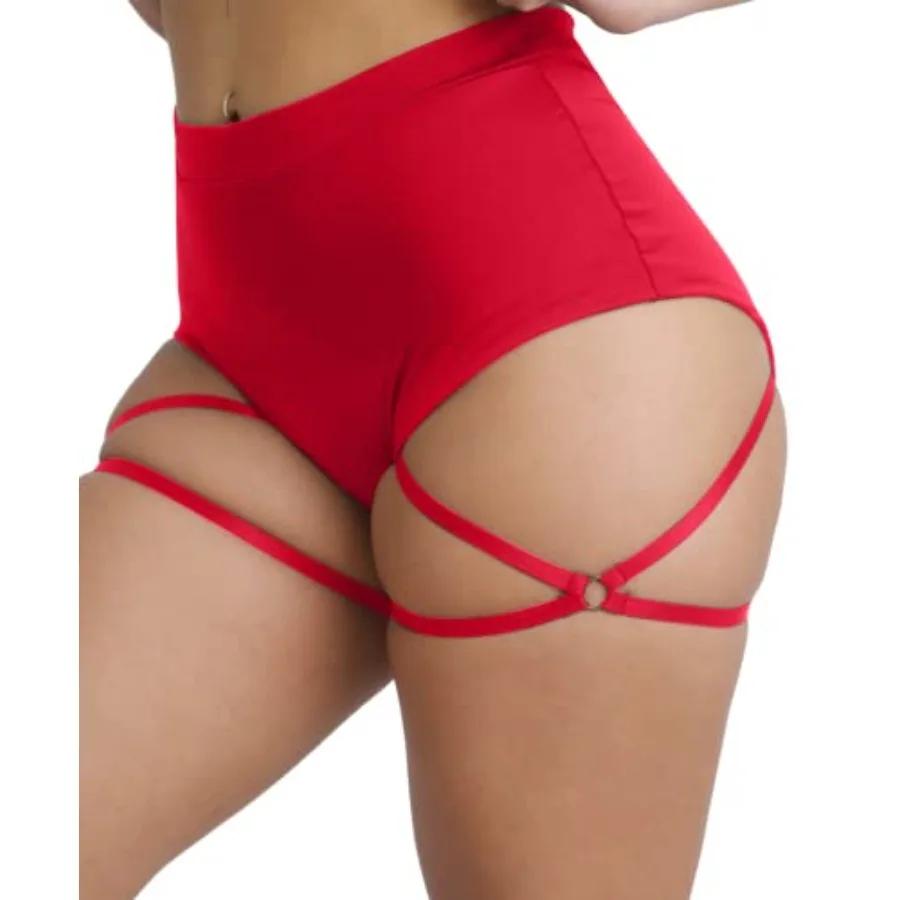BZB Women's Booty Shorts with Garters High Waisted Workout Pole Dance Yoga Hot Pants Active Butt Lifting Sports Leggings