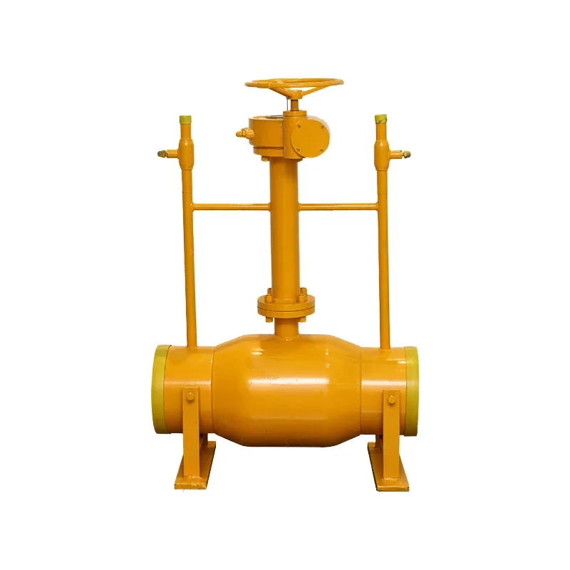 Double release type fully welded ball valve with direct burial