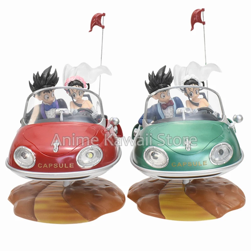 Anime Goku & Chichi Wedding Driving Capsule Corp Car Complete Figure Dragon Ball Z Gokou Collection Model Toy Christmas Gift