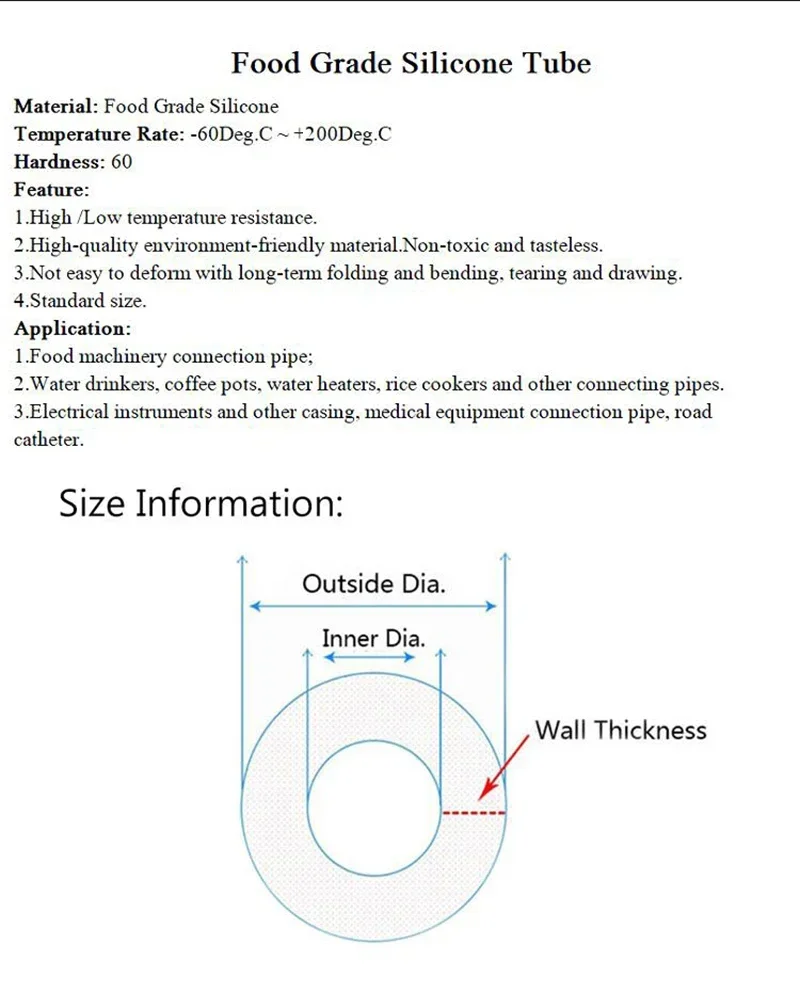 Manguera de goma de silicona blanca para acuario, tubo de riego de grado alimenticio ID 0,5, 1, 2, 3, 4, 5, 6, 7, 8, 9, 10, 12, 14, 16, 18, 20,