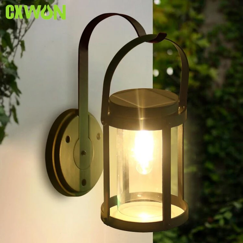 Solar Lamp Waterproof Solar Llights Outdoor To The Garden Portable Camping Lantern Yard Patio Porch Fence Decor Wall Light
