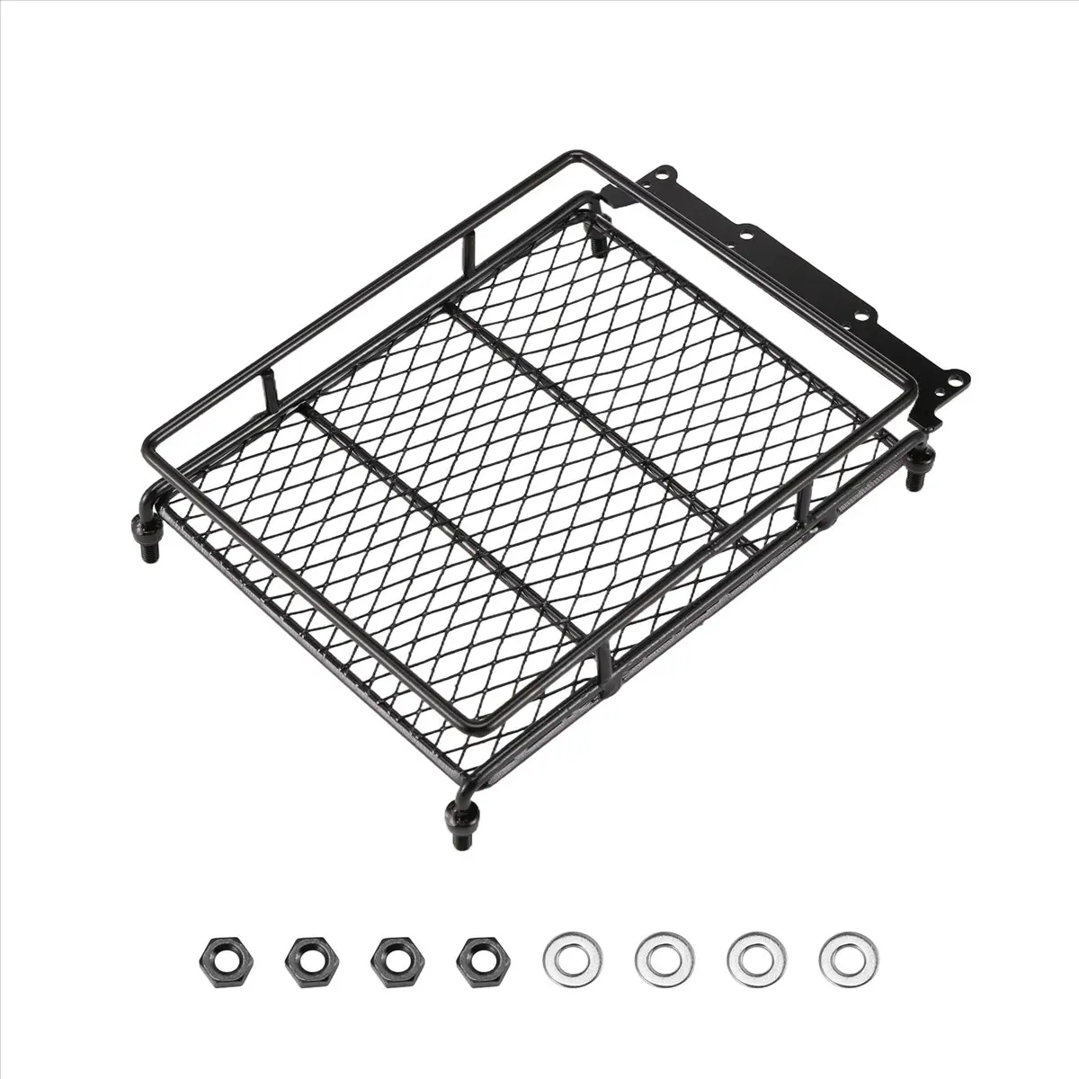 【CYBER MONDAY】1/10 RC Car Rock Crawler Metal Roof Rack Luggage Carrier with LED Lights Bar for CC01 SCX10 D90