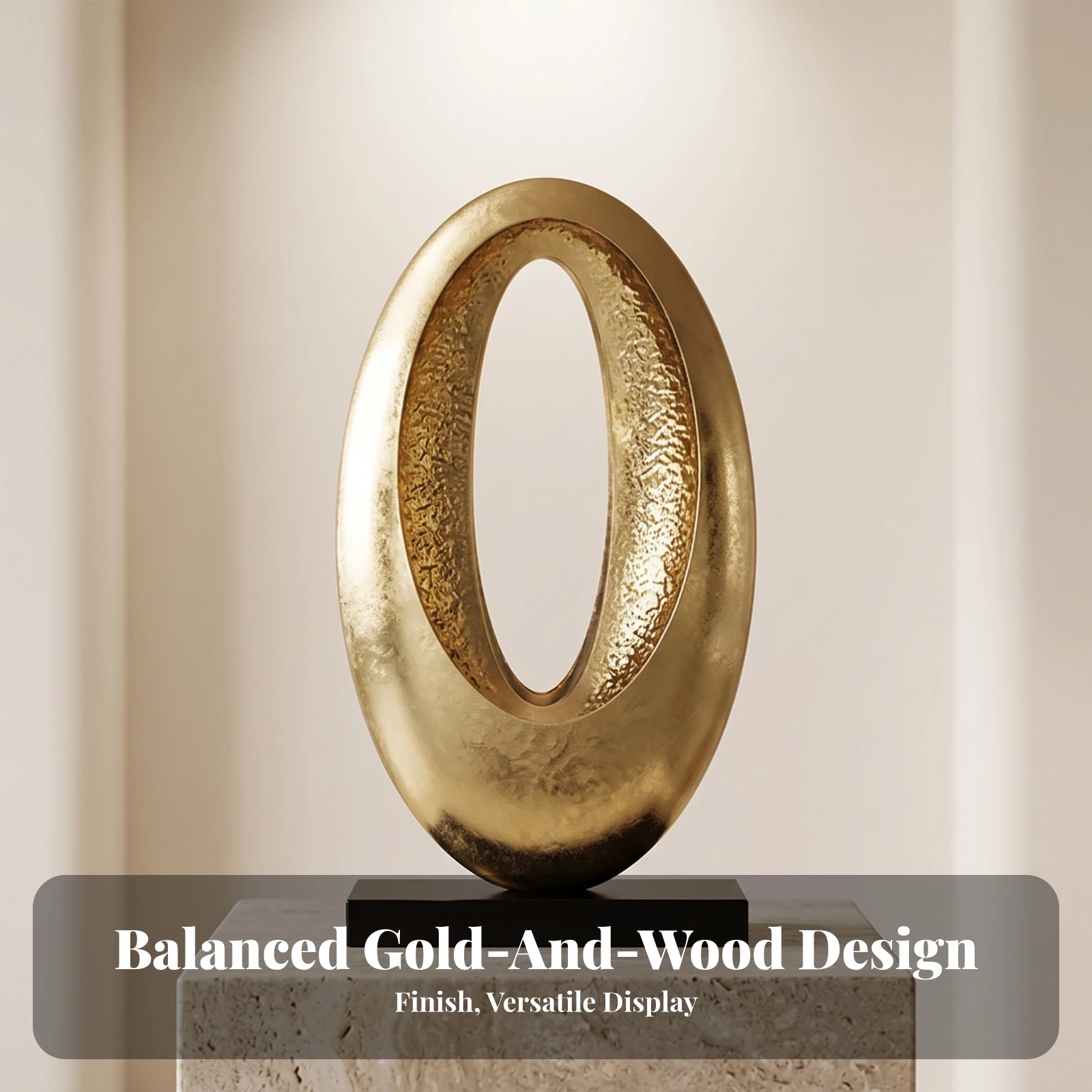 Abstract Sculpture with Base Contemporary Geometric Tabletop Statue Abstract Sculpture Decorative Decor Eye-Catching